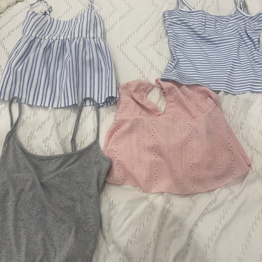 Tops Set - Pink, Blue, Gray